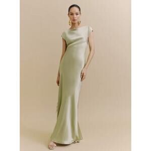 Reformation Sage Green Satin Maxi Dress
